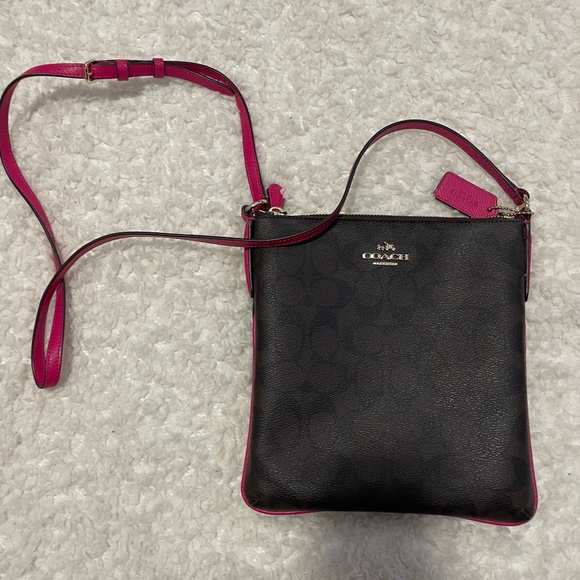 Coach Handbags - Coach Pink and Brown Crossbody Purse